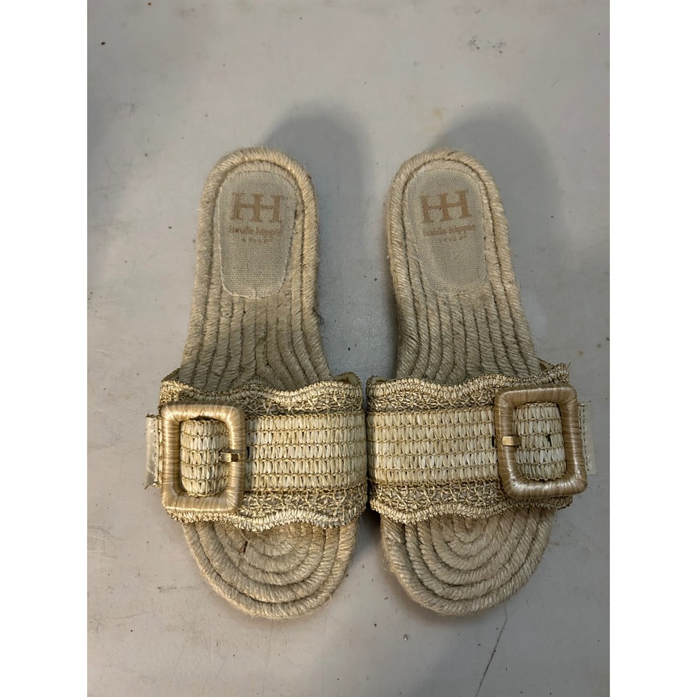Humble Hilo Nyssa Gold Woven Espadrille Buckle Slide Sandals‎ Womens 8.5M